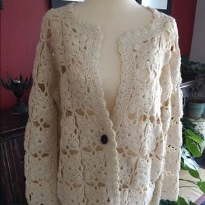 Vintage handmade crochet cardigan